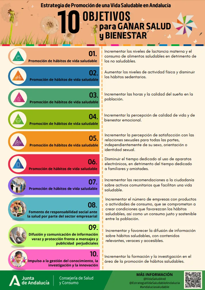 infografia objetivos estrategia de promocion andalucia