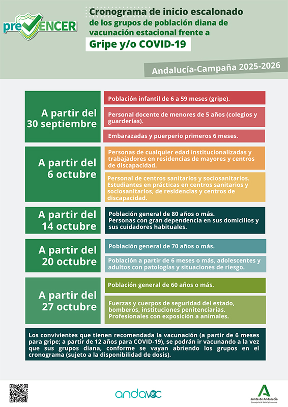 Calendario Grupos Vacunacion gripe covid Calendario